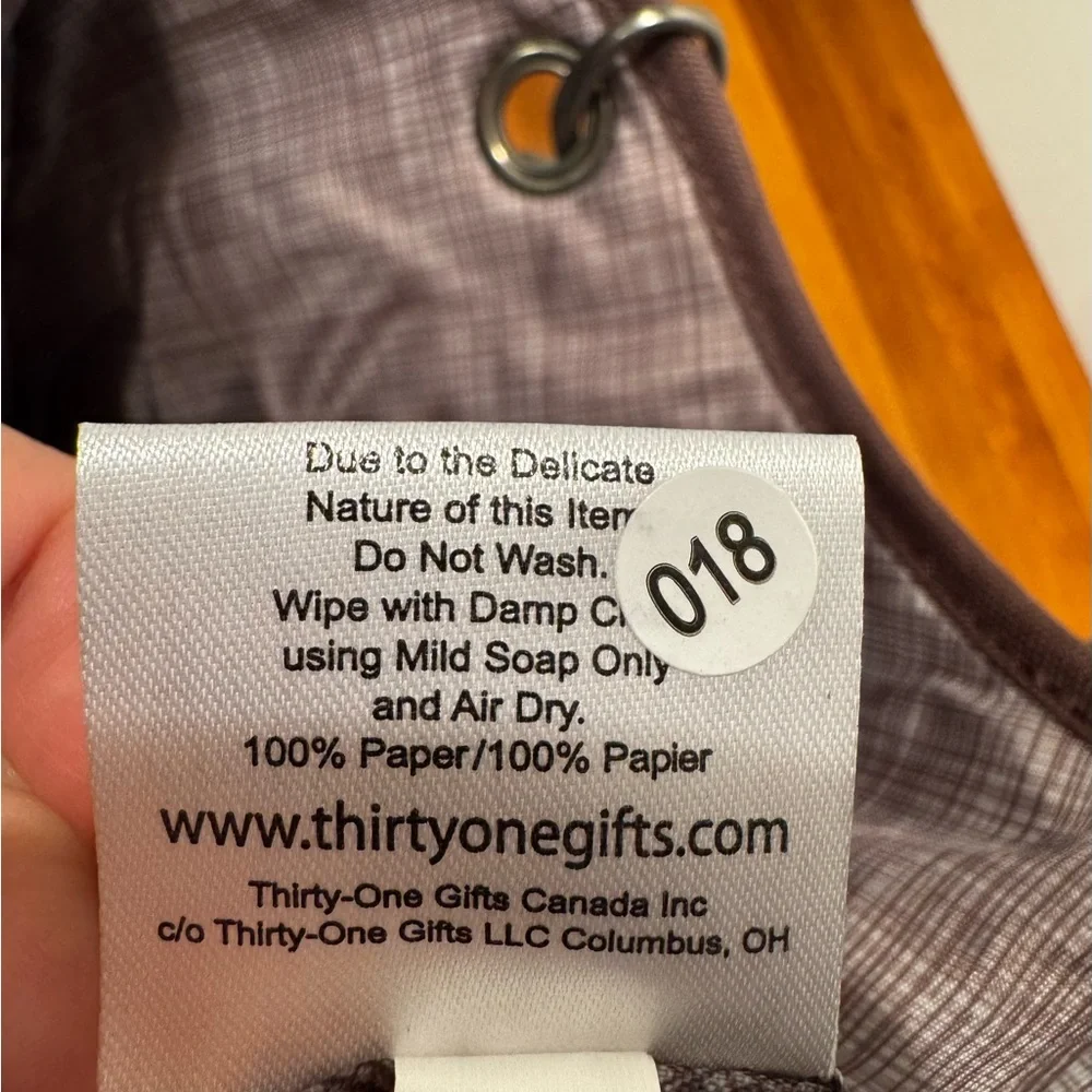 Thirty-One Two-Tone Brown and Beige Tote Bag – Everyday‎ Purse – Like New